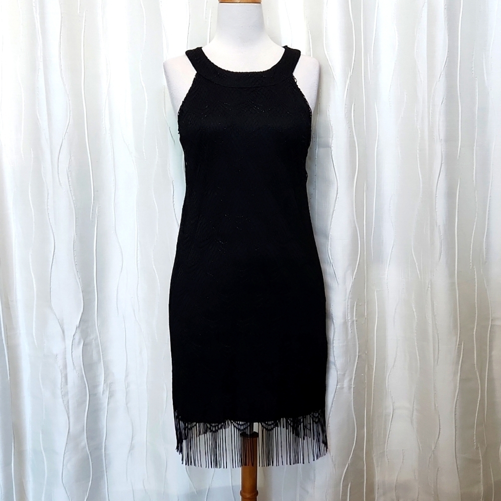 Connected Apparel Black Halter Dress